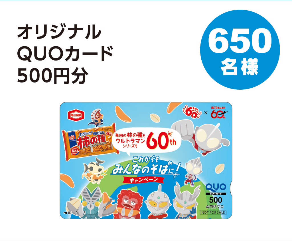 オリジナルQUOカード500円分 650名様
